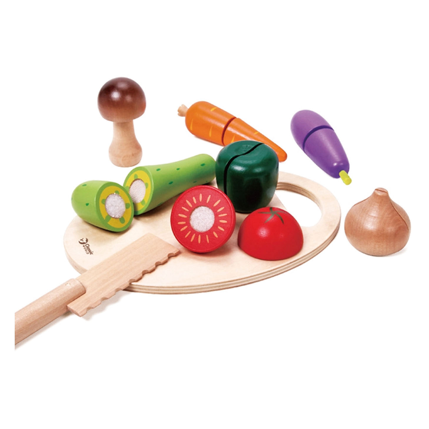 Classic World Houten Snijgroenten met Mes en Snijplank