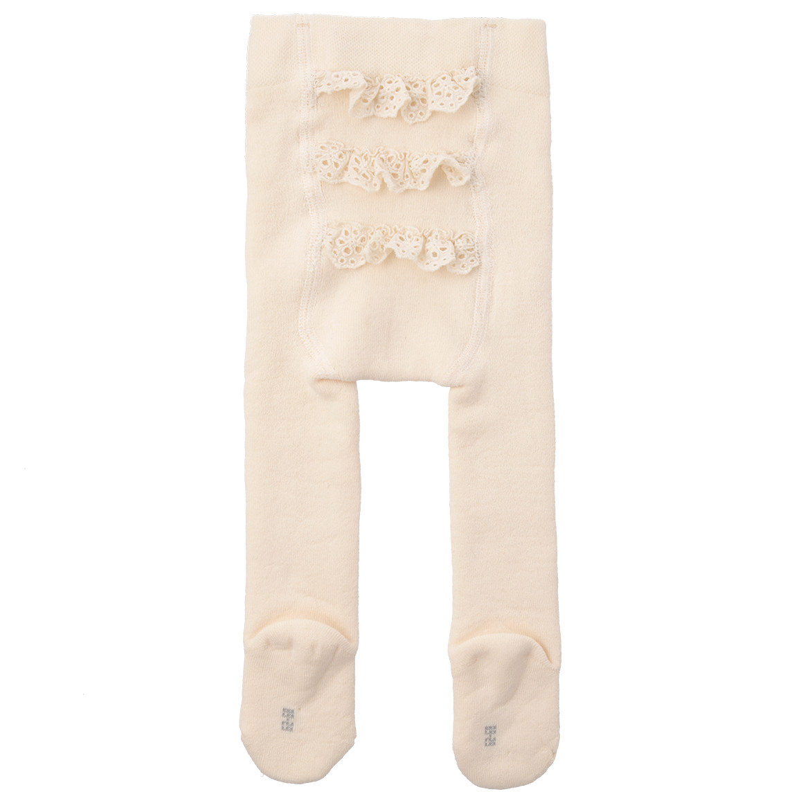 Baby Frottee-Strumpfhose mit Spitze creme