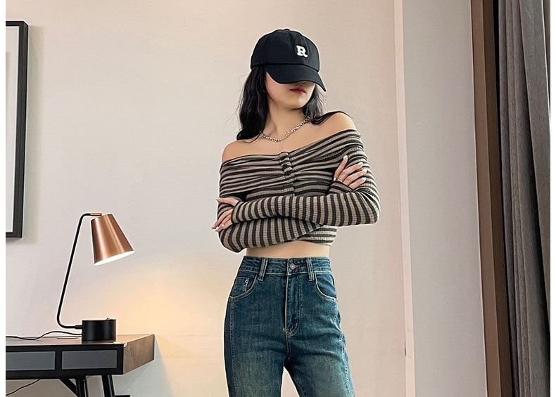 Wisjam - High-waist gerafelde klokbodem jeans