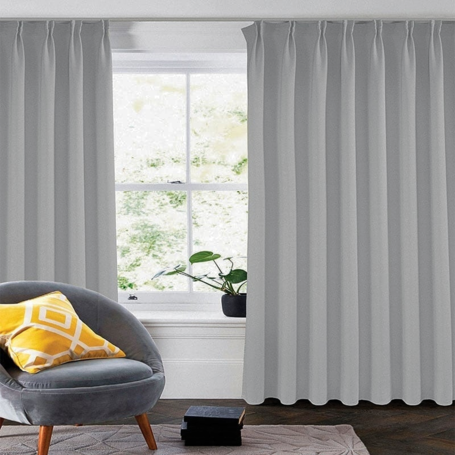 Gordijnen met Linnen Look - Haken of Ringen - Lichtgrijs