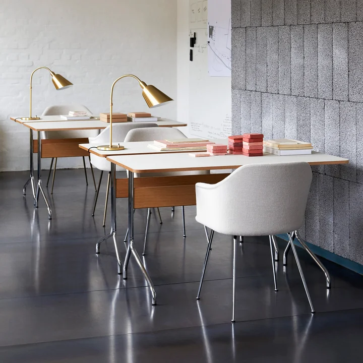 &Tradition - Pavilion AV16 Schreibtisch, 130 x 65 cm, Eiche / Linoleum Mushroom (4176)