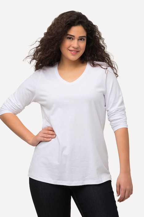 Shirt, Slim, V-Ausschnitt, Langarm