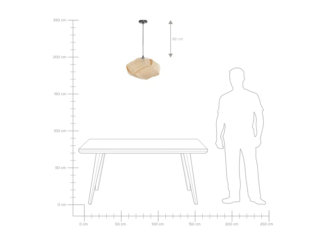 Lampe suspension HALIL Bambou Beige