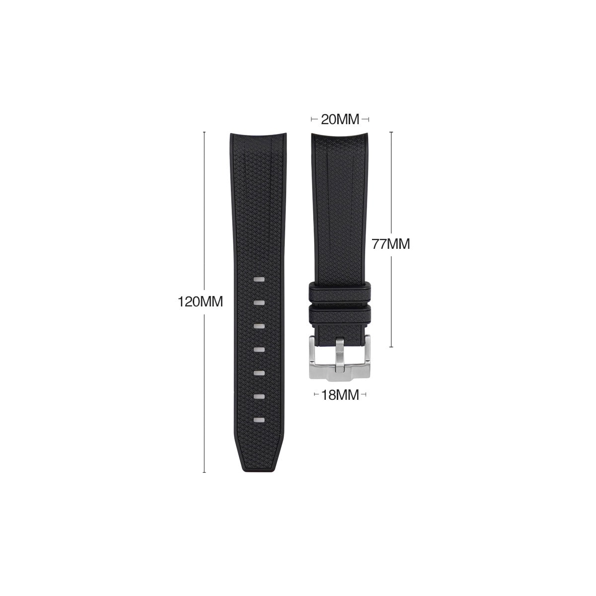 Silikonreim for Omega Swatch co-branded månelanding planetklokke Sort