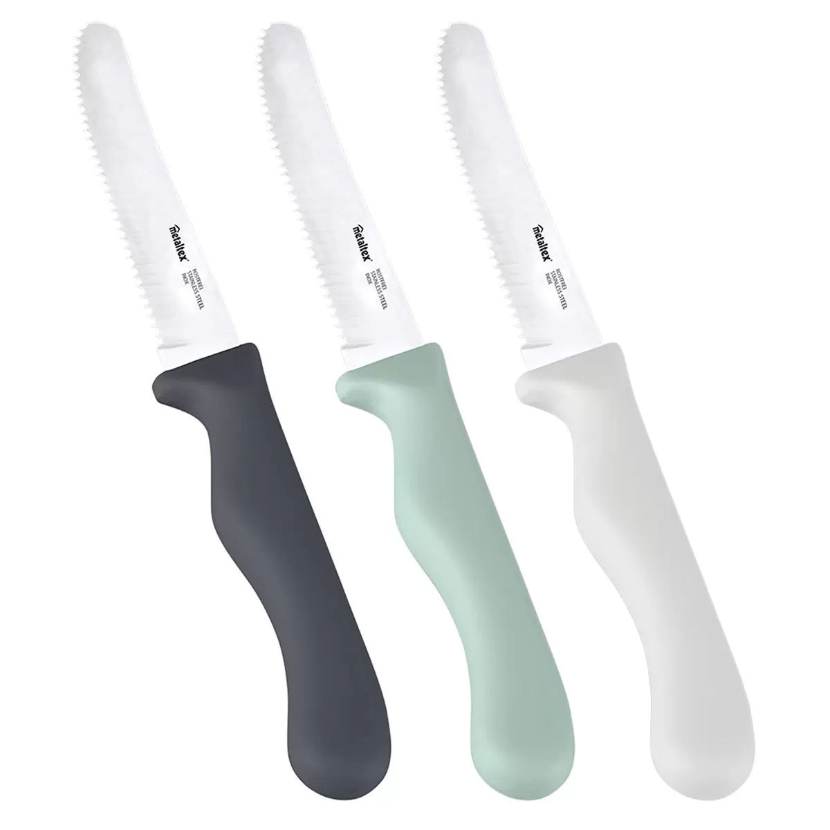 Brotzeitmesser Basic weiss,silber,mint