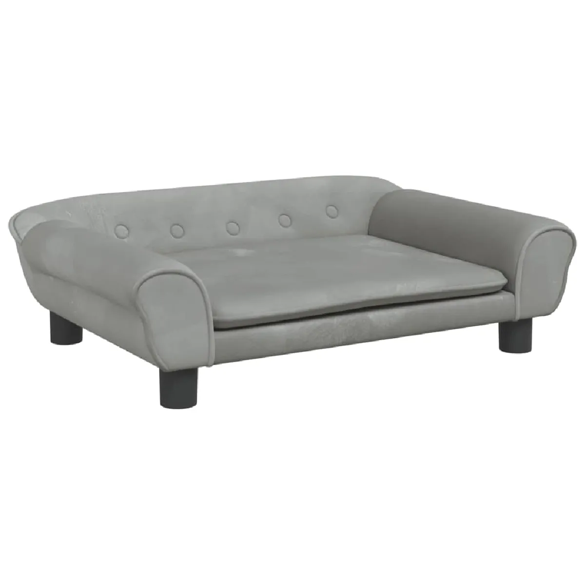 vidaXL Canapé Enfant Velours - Gris clair