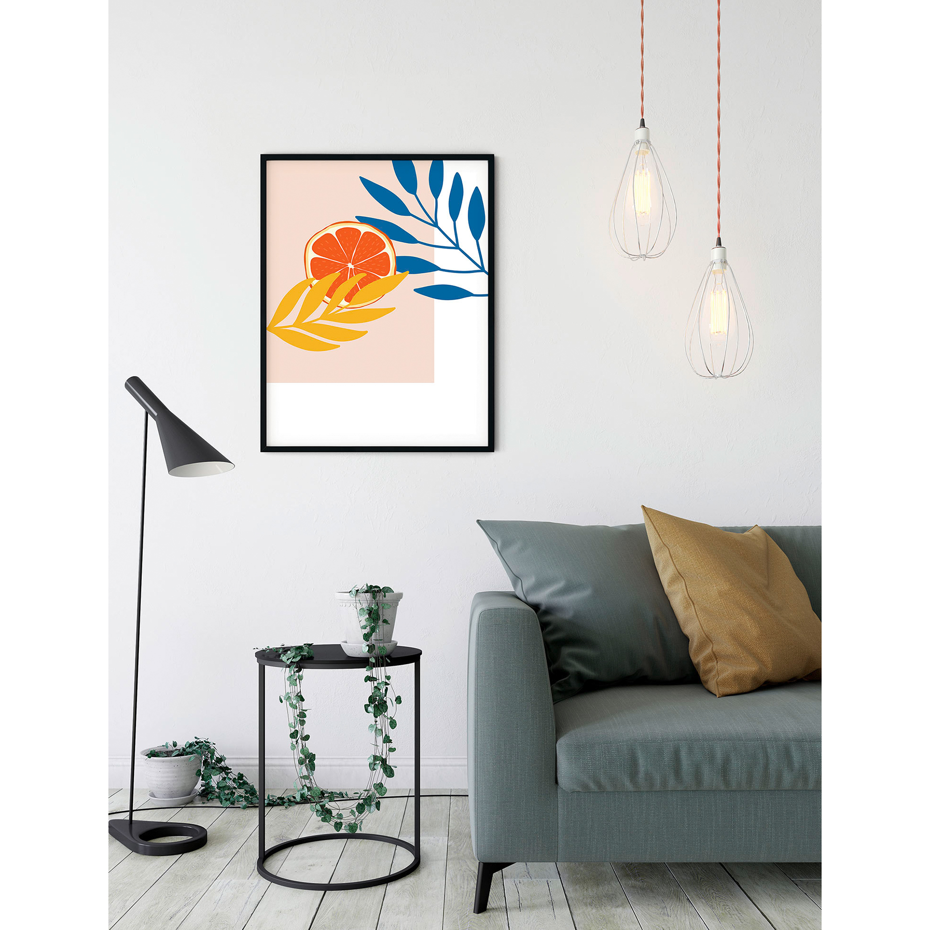 Wandbild ILLUSTRATION DROOPING LEAVES - 50x70 cm