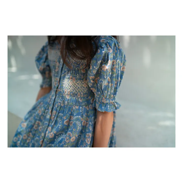 Lali Robe Ivy Smockée Fleurie | Bleu