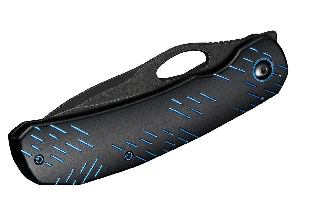 WE Knife Inmate WE23096B-2, Black Stonewashed CPM 20CV, Black Titanium, Blue Raindrop Pattern zakmes, Jerad Neeve design