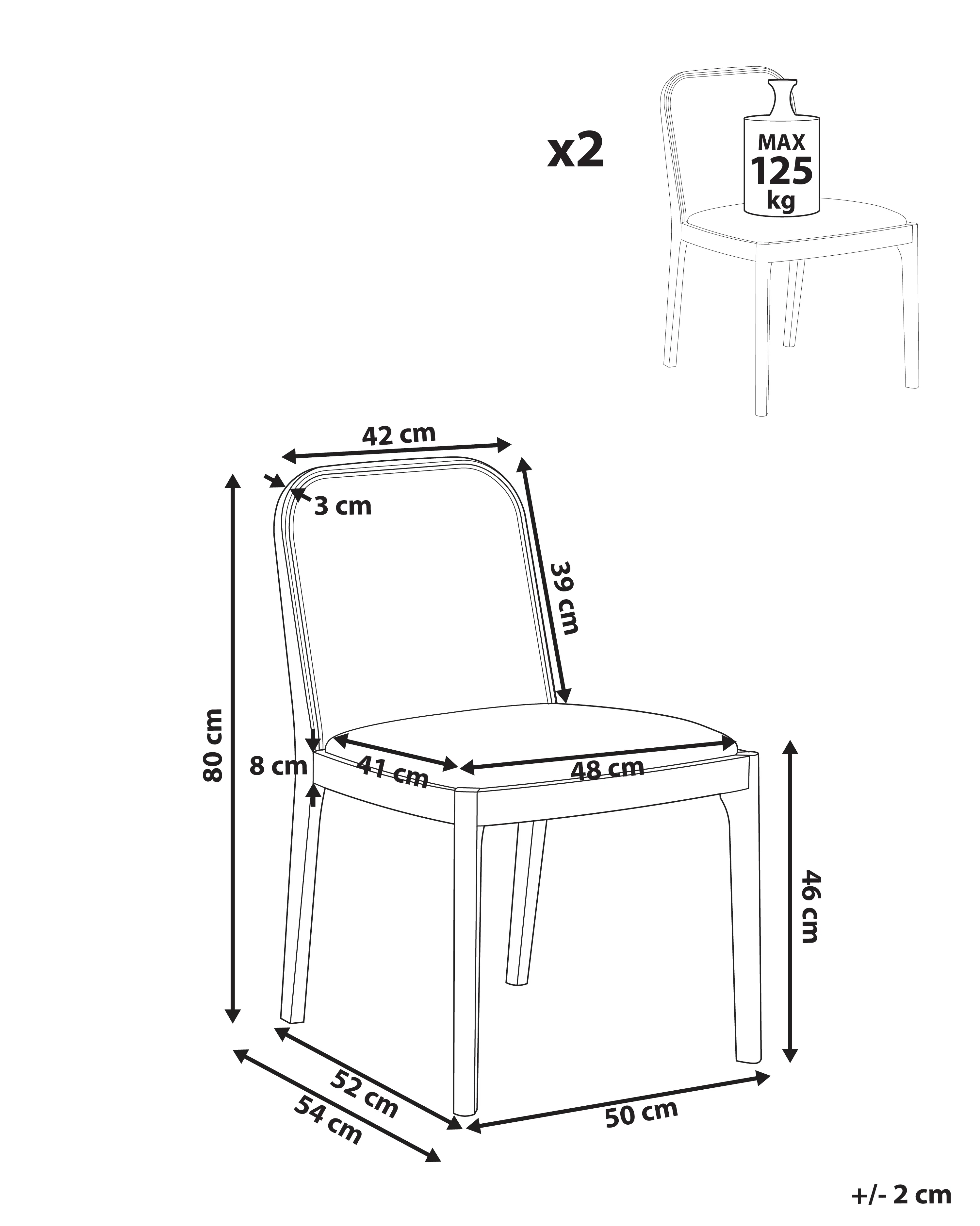 Set van 2 eetkamerstoelen EDINA Lichtbruin