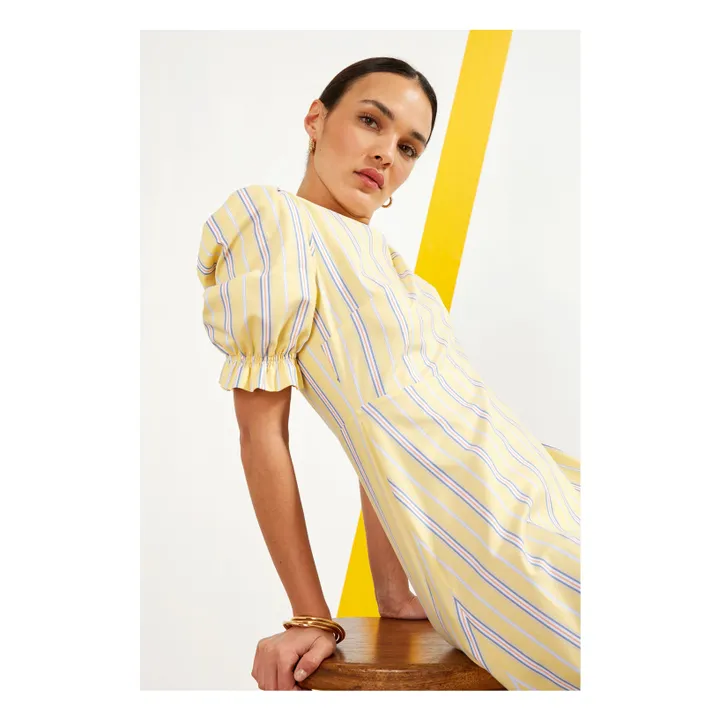 Maria de la Orden Robe Rhea Rayures | Jaune