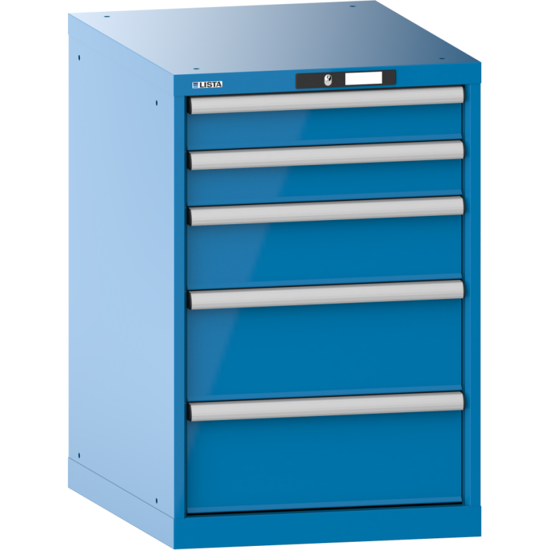 Armoire à tiroirs Lista 27x36E H 85 x L 56,4 x P 72,5 cm 5 tiroirs (1 x 10, 1 x 15 et 2 x 20 cm) Key Lock