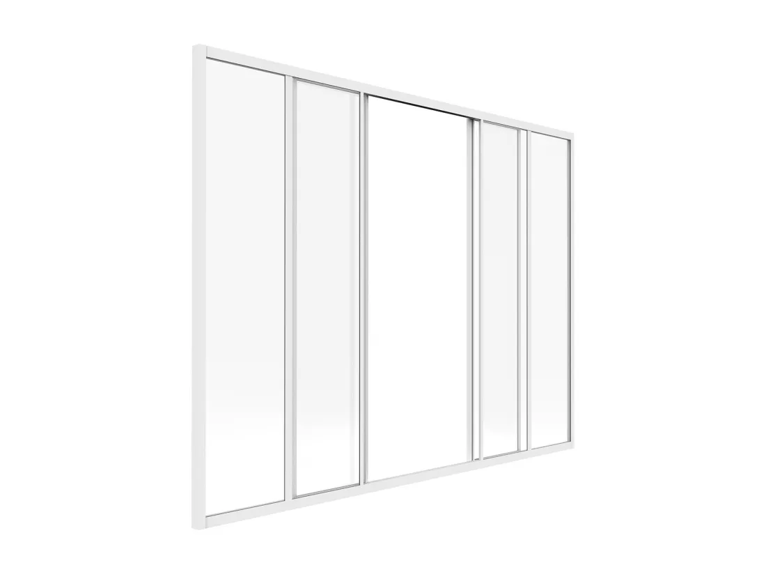 Verrière coulissante en aluminium thermolaqué blanc 180x130 cm - RAVENA