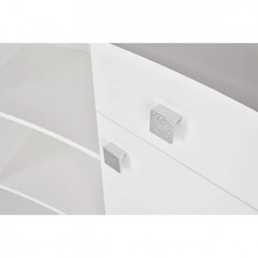 Caisse OBSESSION II Matelassée Cristaux Swarovski Structure Blanc Glos