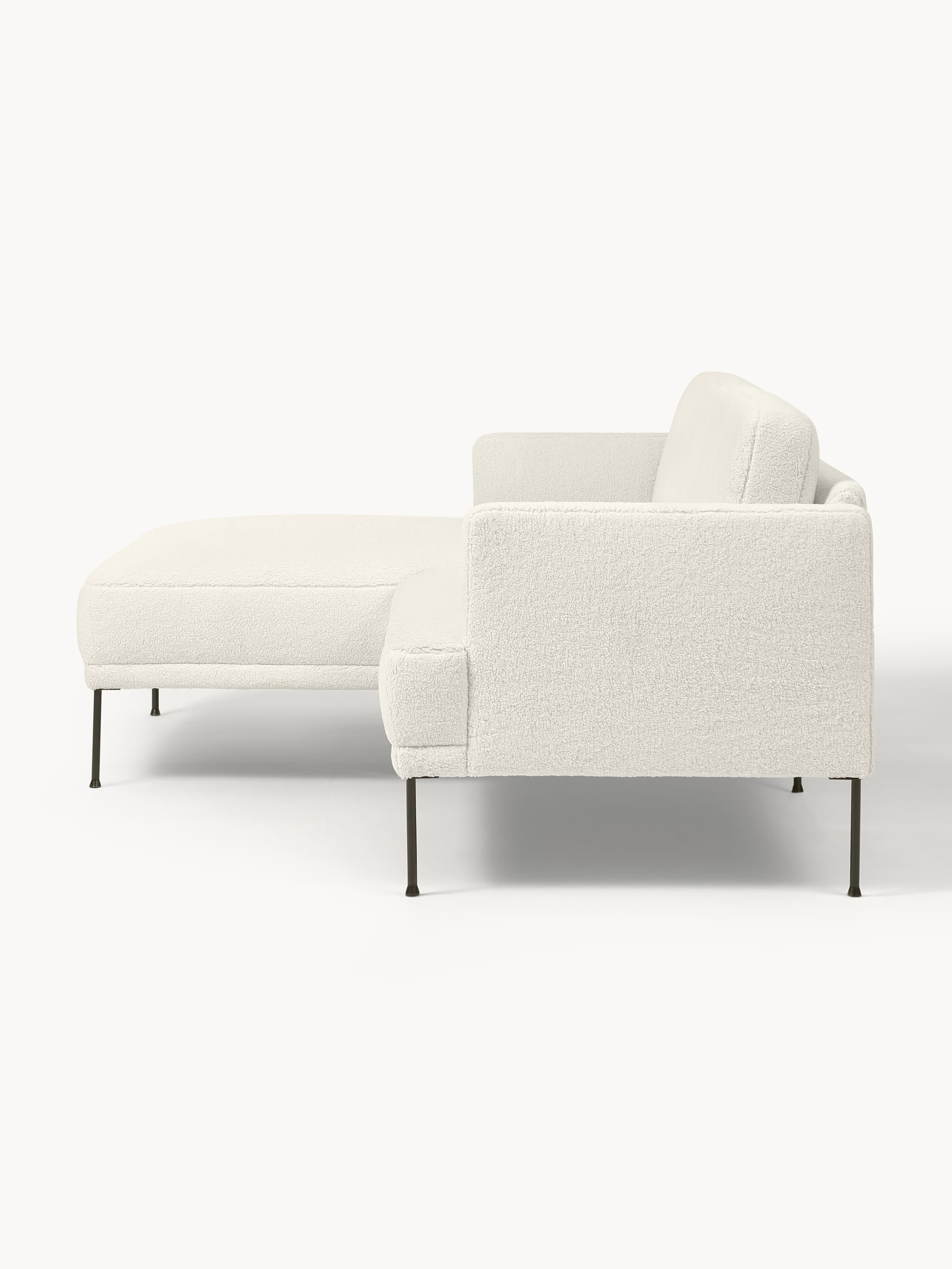 Kleine hoekbank Fluente van teddystof