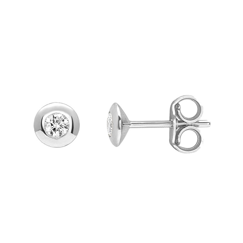 Boucles d'oreilles Femme - Or 18 Carats - Diamant 0,2 Carats