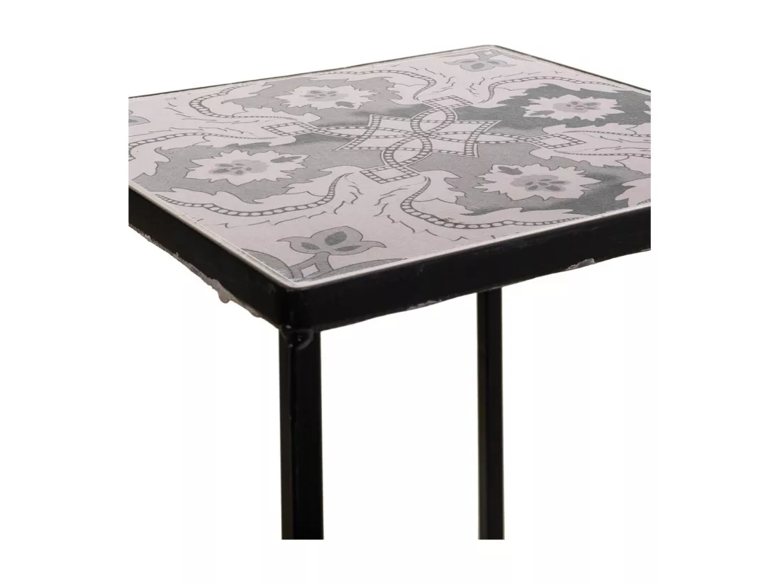Ensemble de 3 supports de pots de fleurs en métal noir