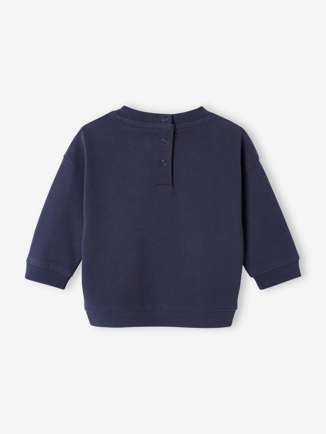 Moletom básico de lã polar para bebê, azul escuro