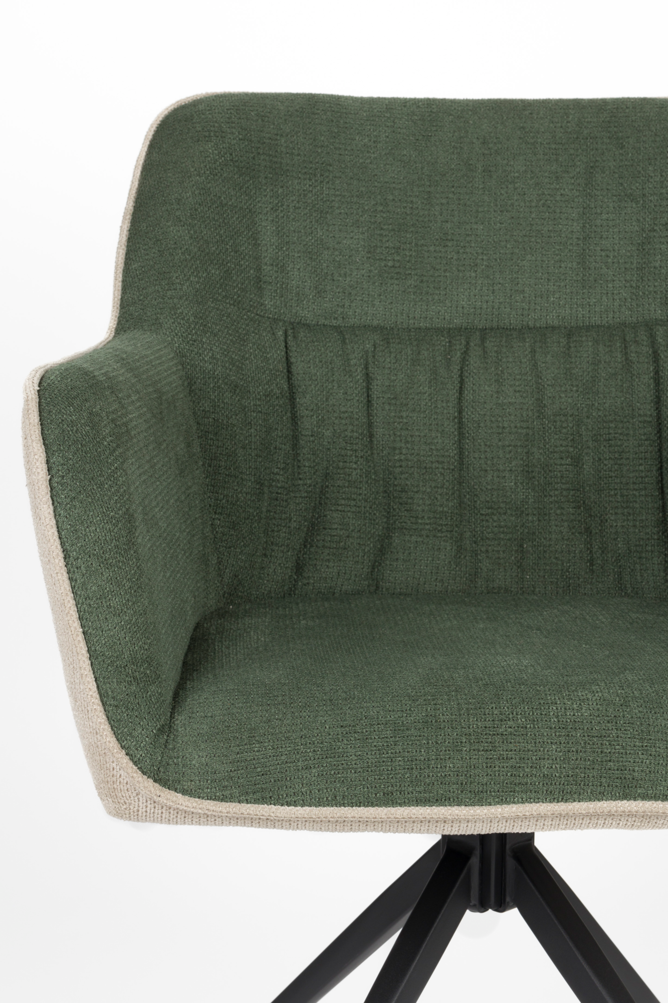 Eetkamerstoel Daley beige/groen - set van 2