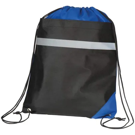 Easy Gifts Sportbeutel mit einem Reflektorstreifen / schwarz-blau