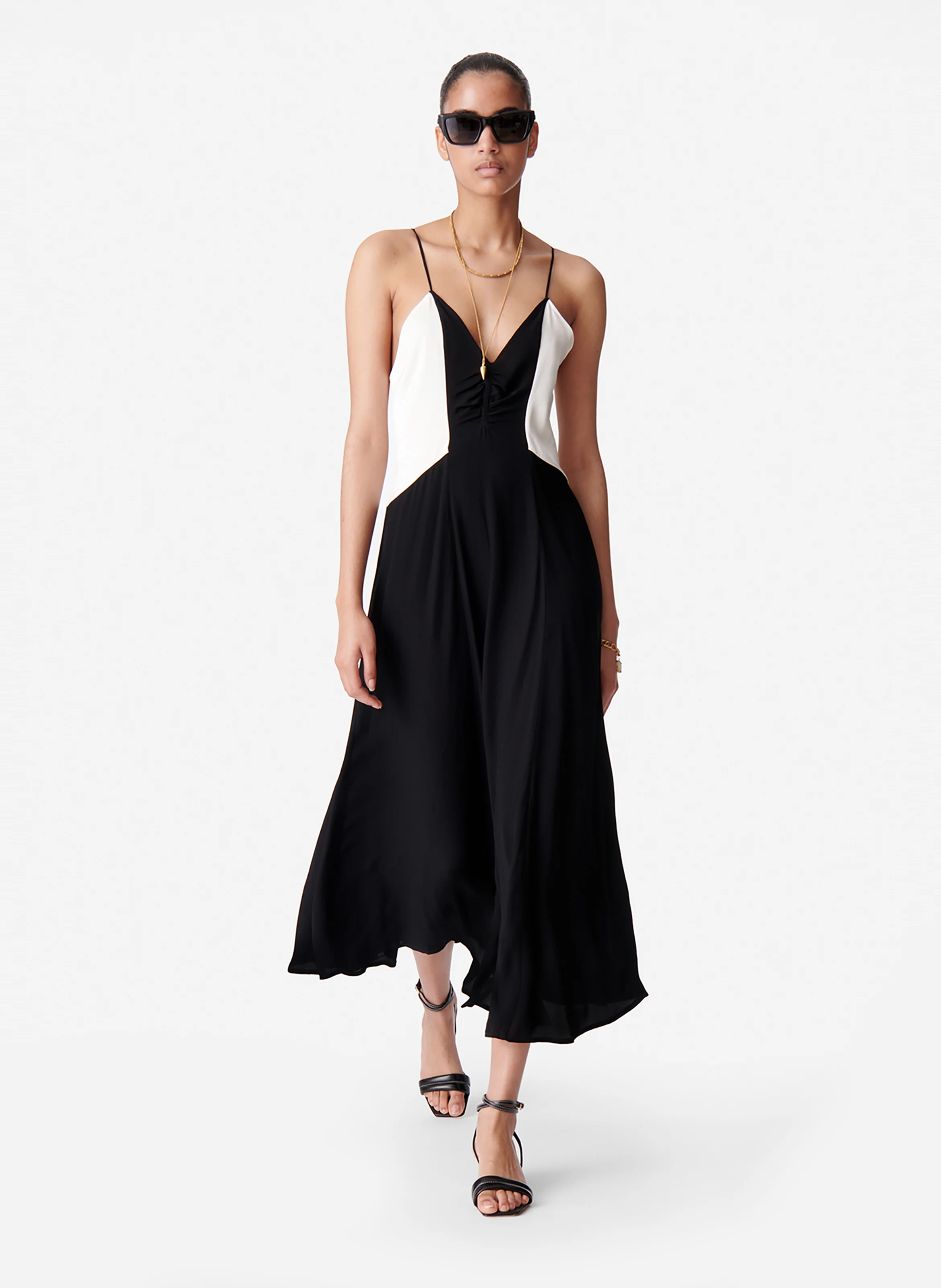 DRAGEE - Robe longue col V | Noir