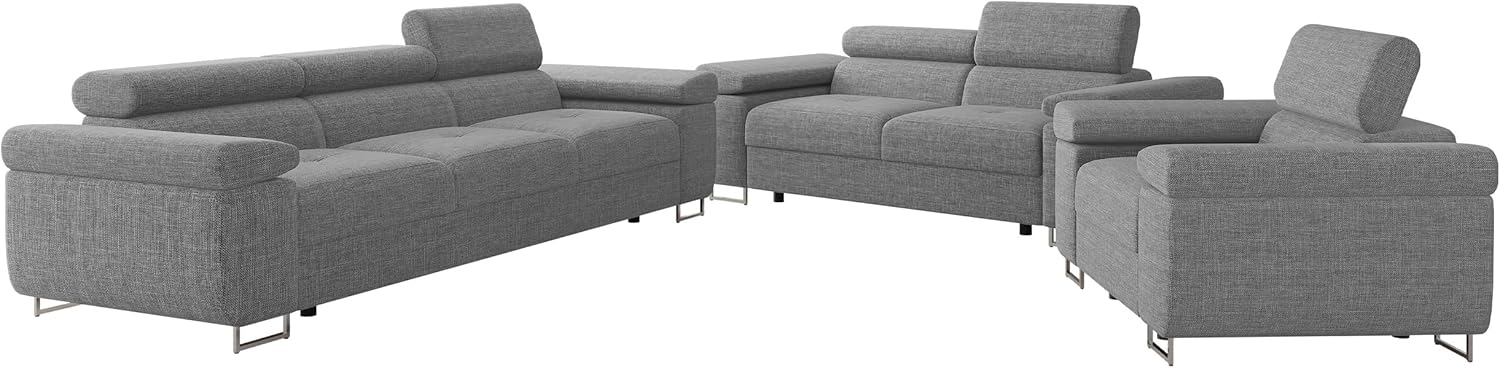 Mirjan24 Sofa Set Torezio 3+2+1, Sofagarnitur für Wohnzimmer, Couchgarnitur, Wohnlandschaft, Sofas, Couch, Füße aus Metall Chrom, Sofa (Lux 05)