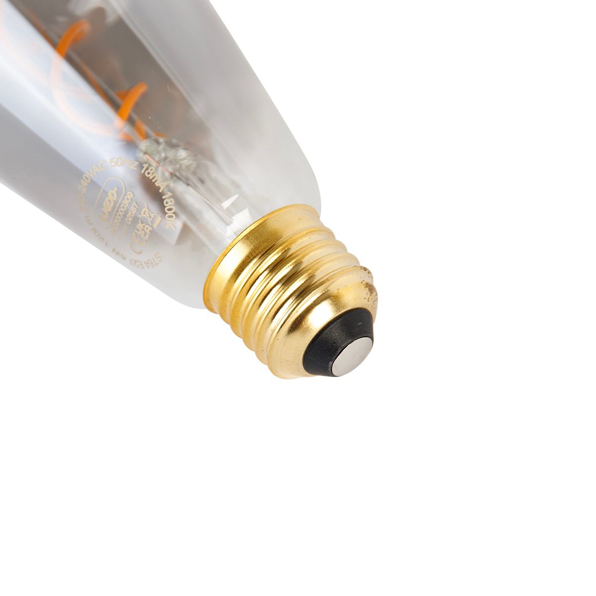 E27 dimbare LED gedraaid filament lamp ST64 smoke 120 lm 1800K