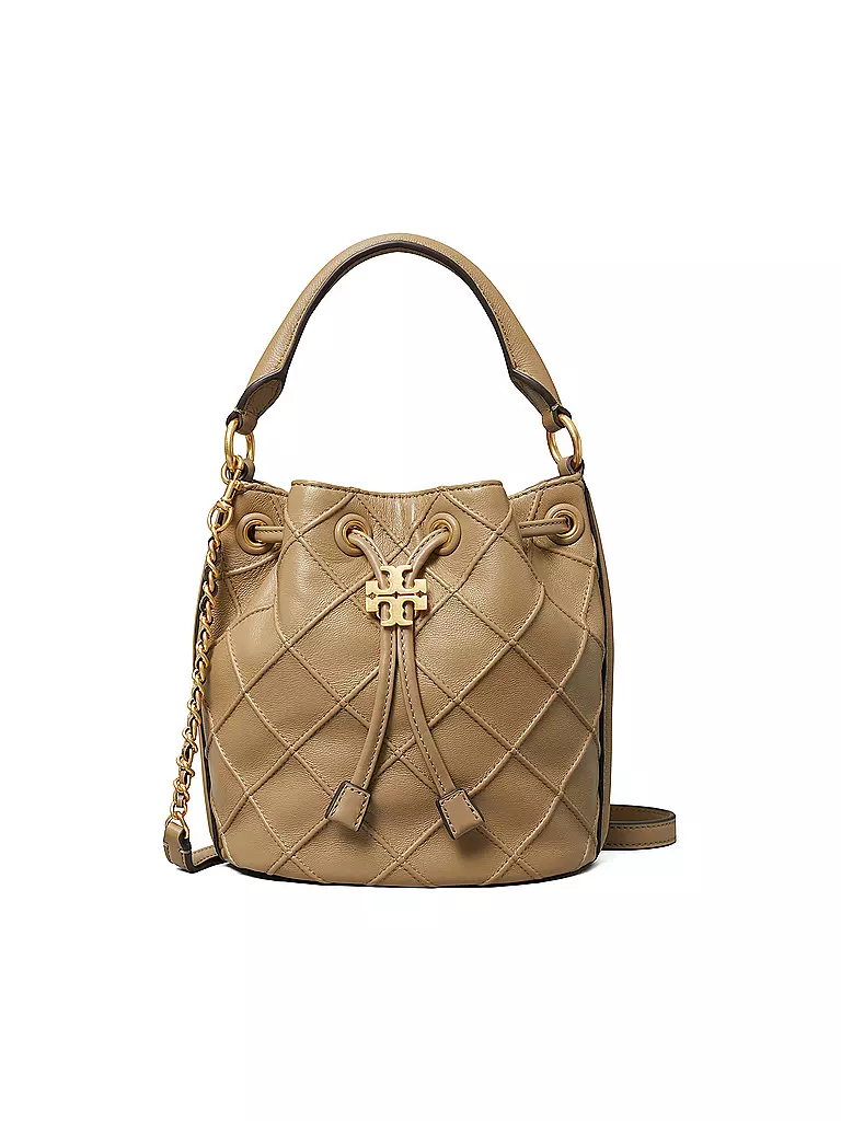TORY BURCH Ledertasche -Bucket Bag FLEMING S hellbraun