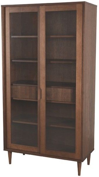 Vitrinekast Walnoot ME-70.017 Jule B100 x D49 x H180 cm