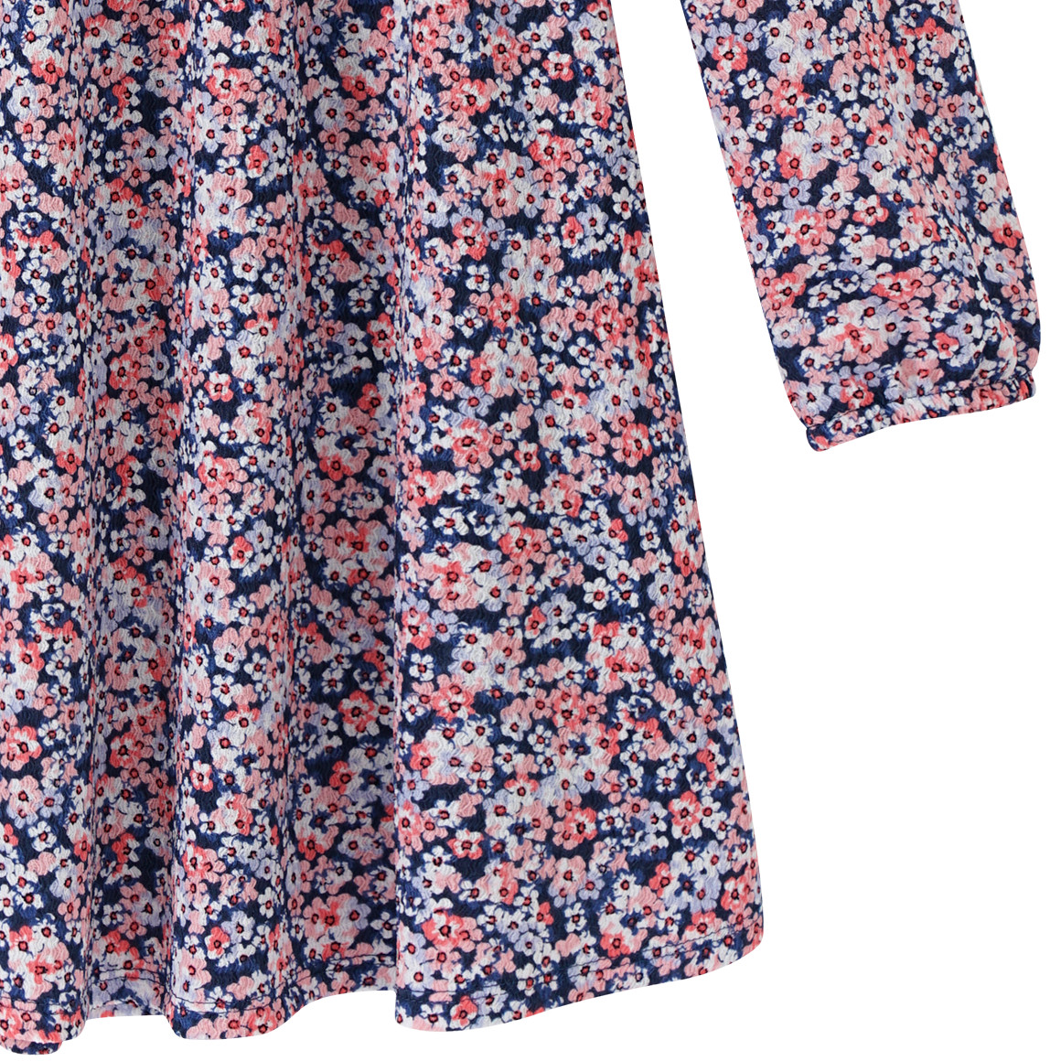 Yigga Mädchen Kleid mit Blumen-Allover rosa / dunkelblau