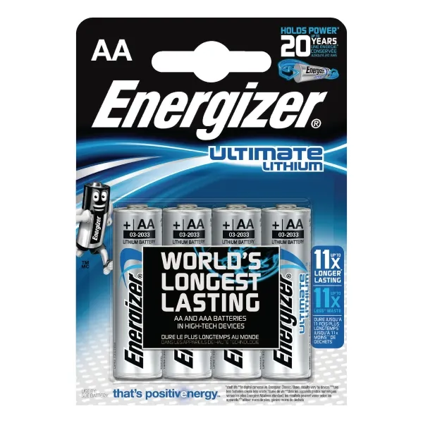 Batterier Energizer Ultimate Lithium AA, 1,5V - (4 stk.)