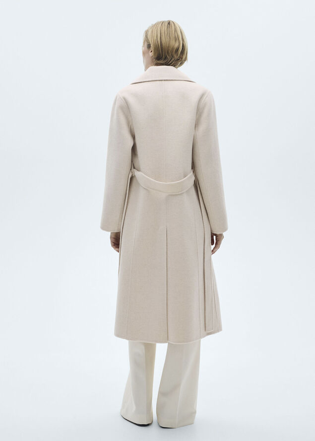 MANGO Belt handmade coat Light beige
