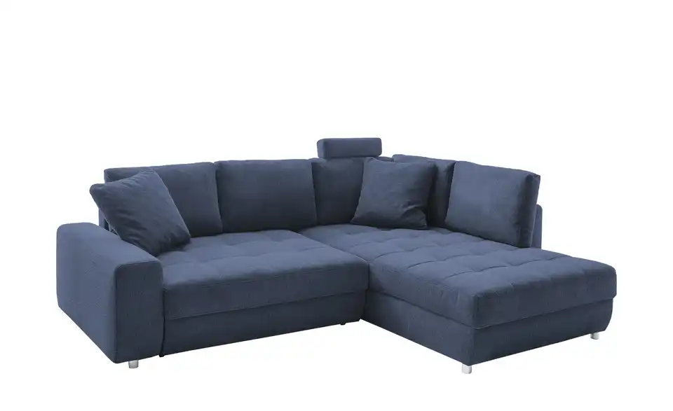Ecksofa Arissa de Luxe Blau rechts Webstoff