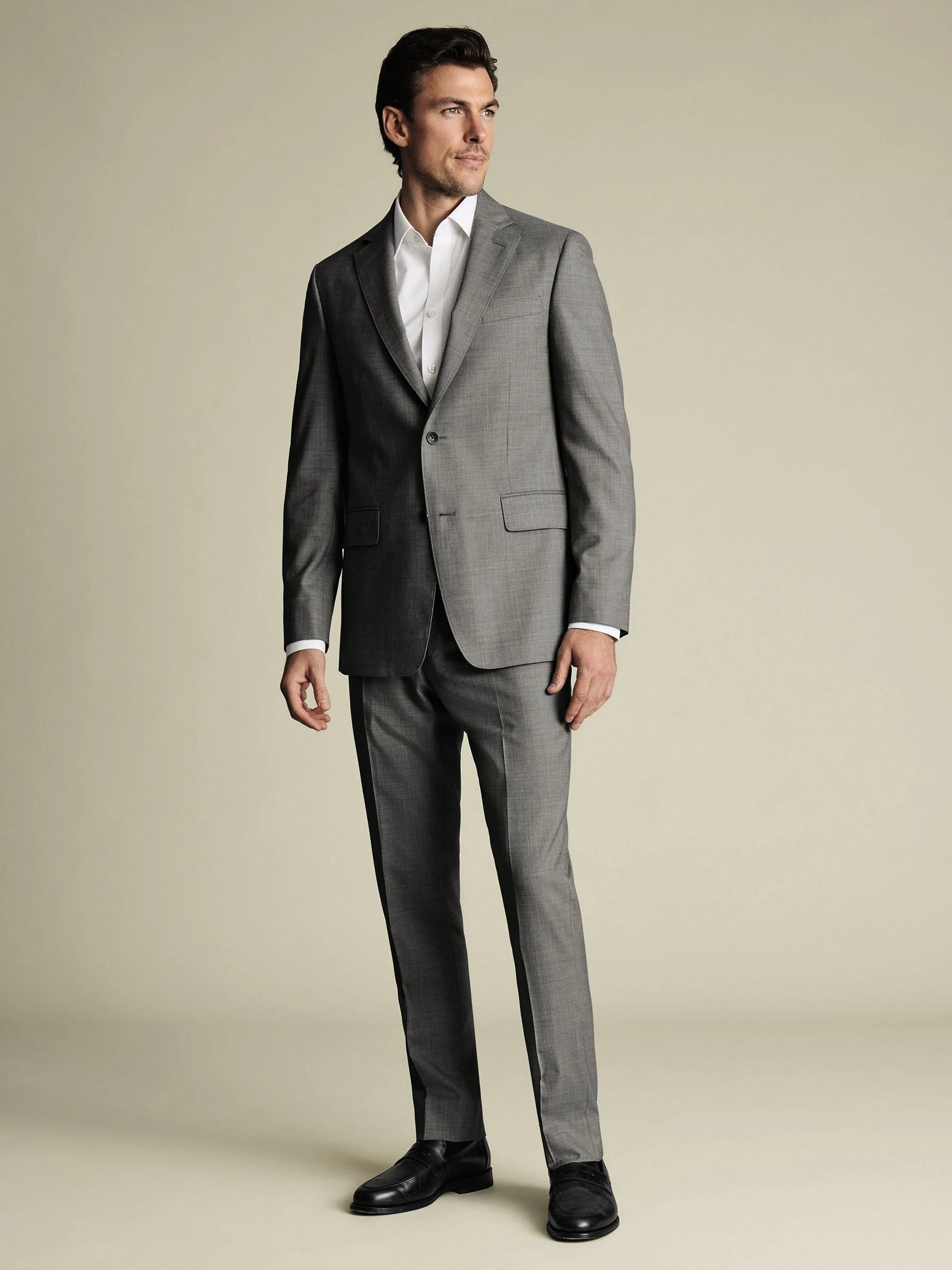 Grijs - Charles Tyrwhitt Sharkskin Slim Fit Jacket