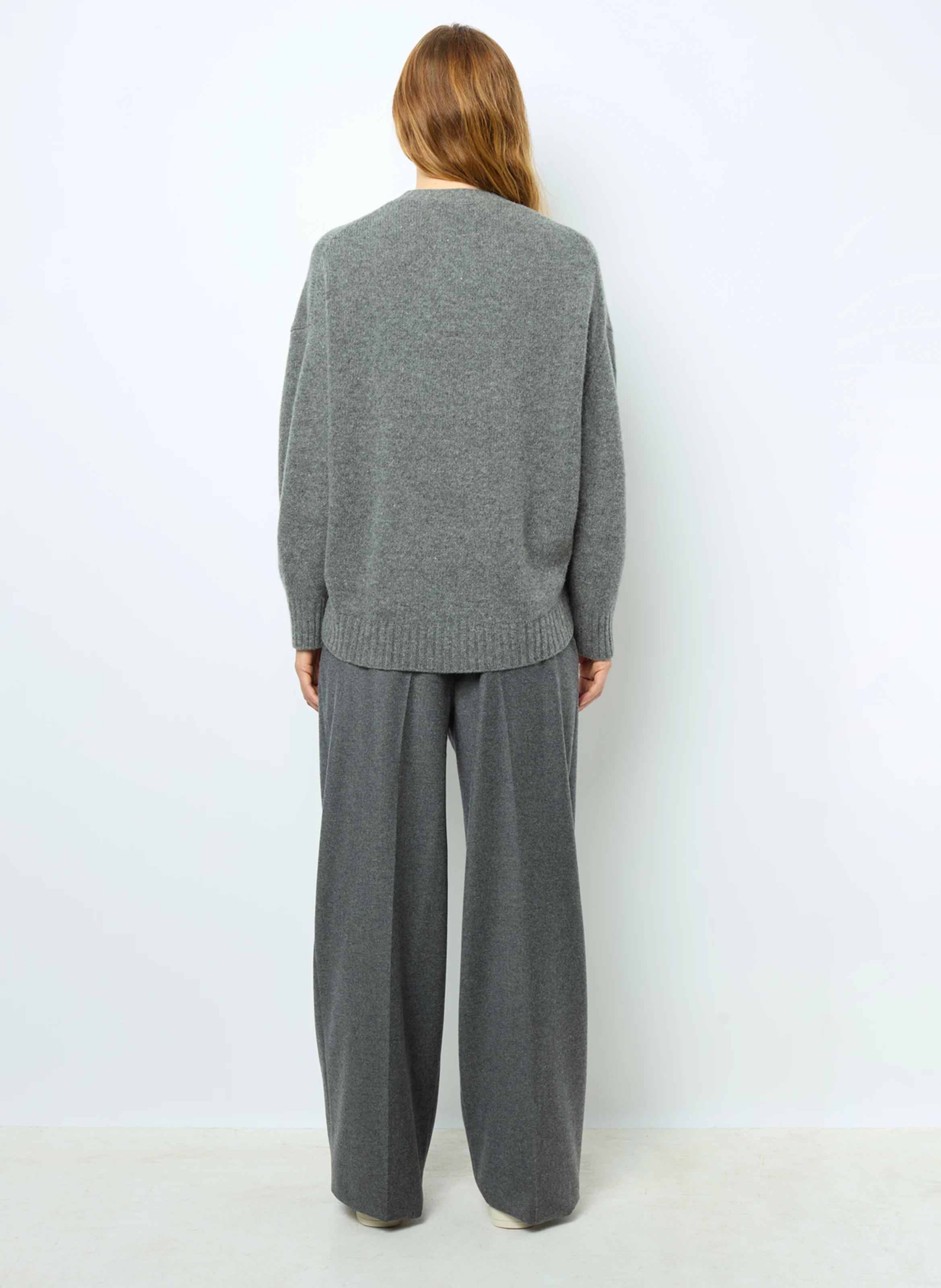 JEANNIC - Pull col rond en laine | Gris