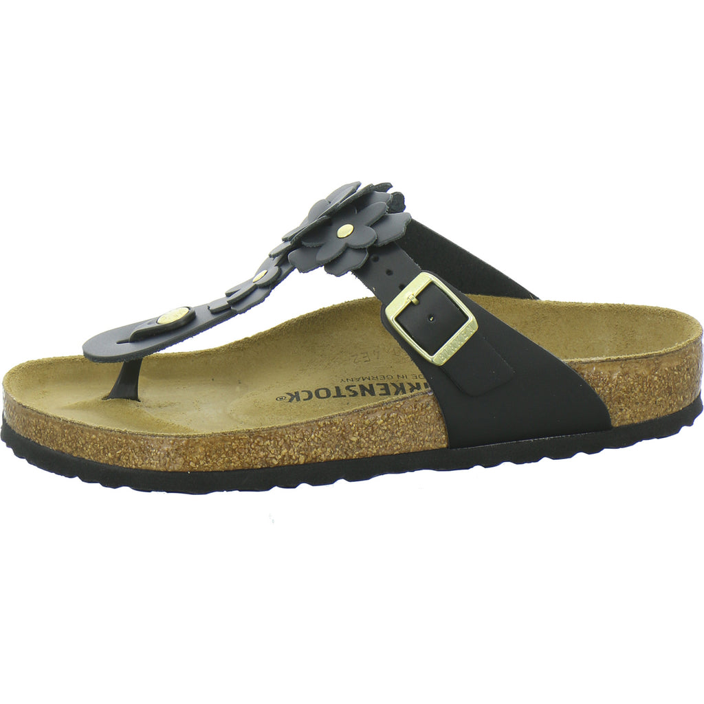 Birkenstock Pantoletten Damen Gizeh Flower Schwarz
