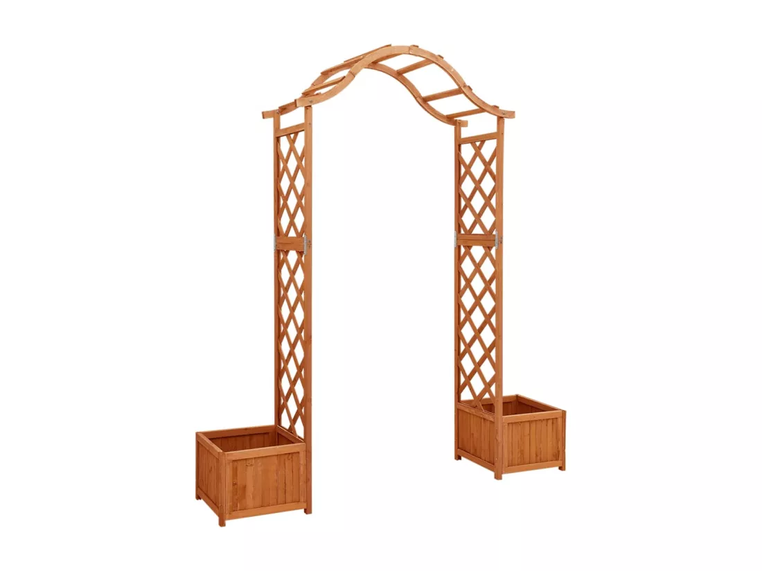 Pergola de jardin avec jardinière Bois pin massif