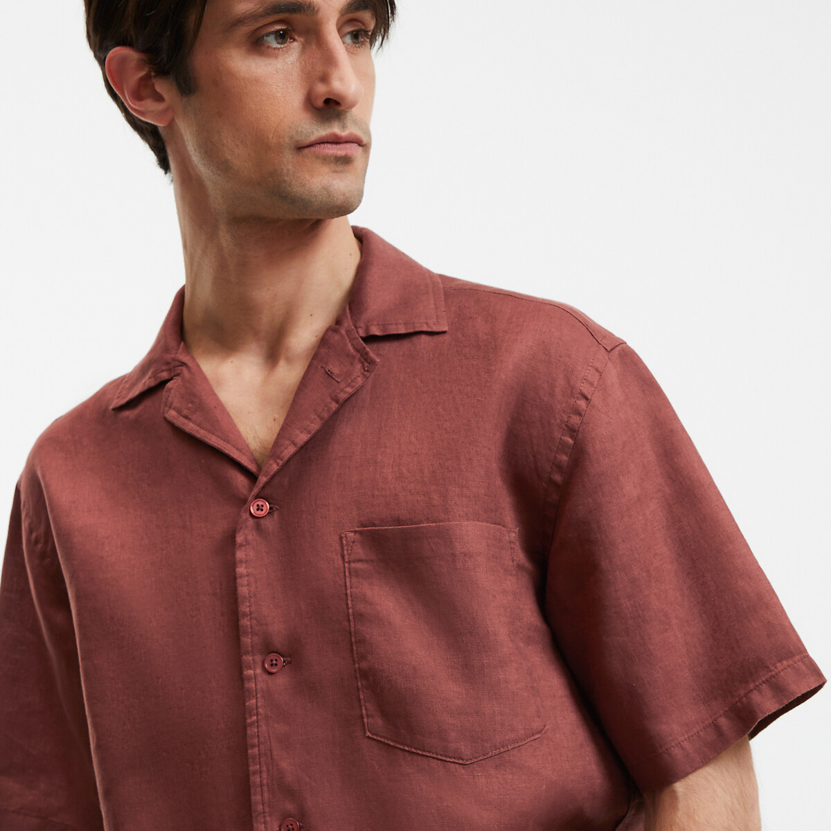 COLEÇÕES LA REDOUTE<br>Camisa reta de linho