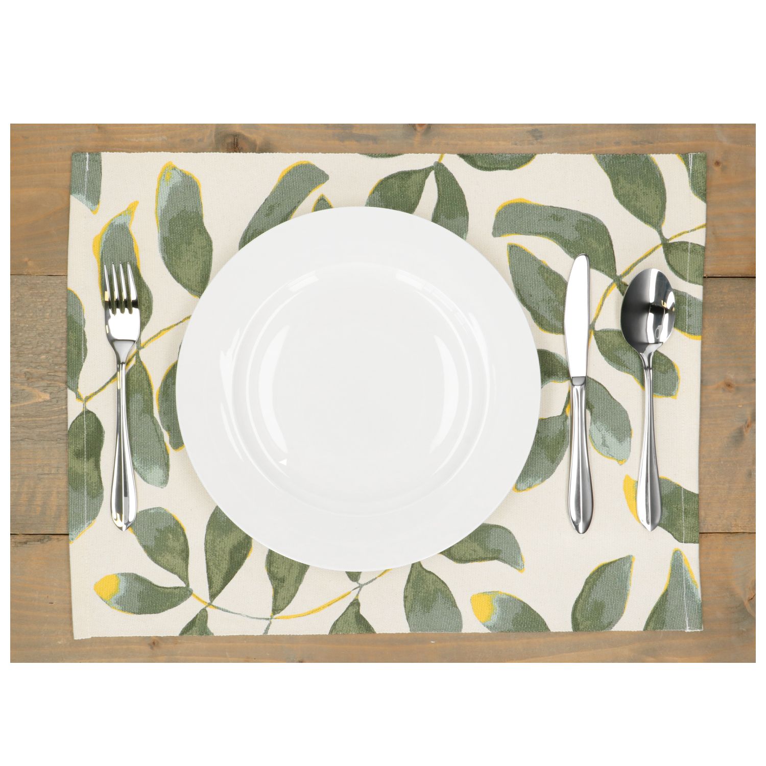 Placemat, GOTS bio-katoen, silhouet blad, 35 x 50 cm