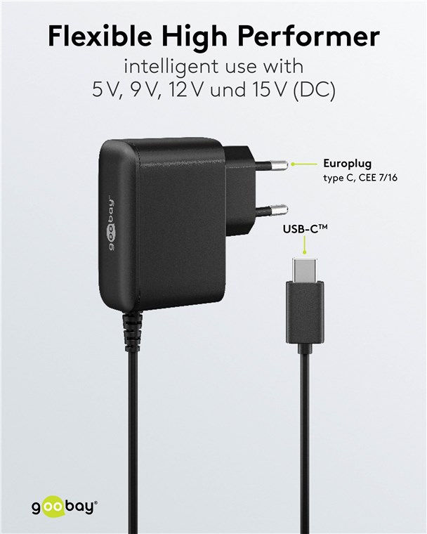 (27W) Raspberry Pi 5 USB C Ladegerät Netzteil inkl. USB C Ladekabel (74437) - Schwarz