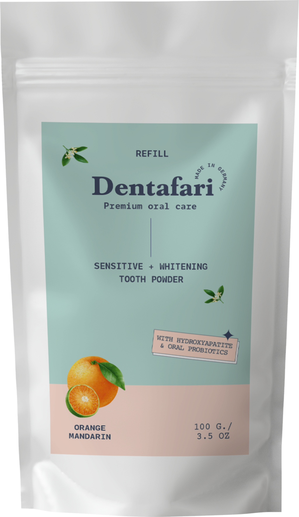 Dentafari  Sensitive & Whitening Tooth Powder Orange & Mandarin, 100 g