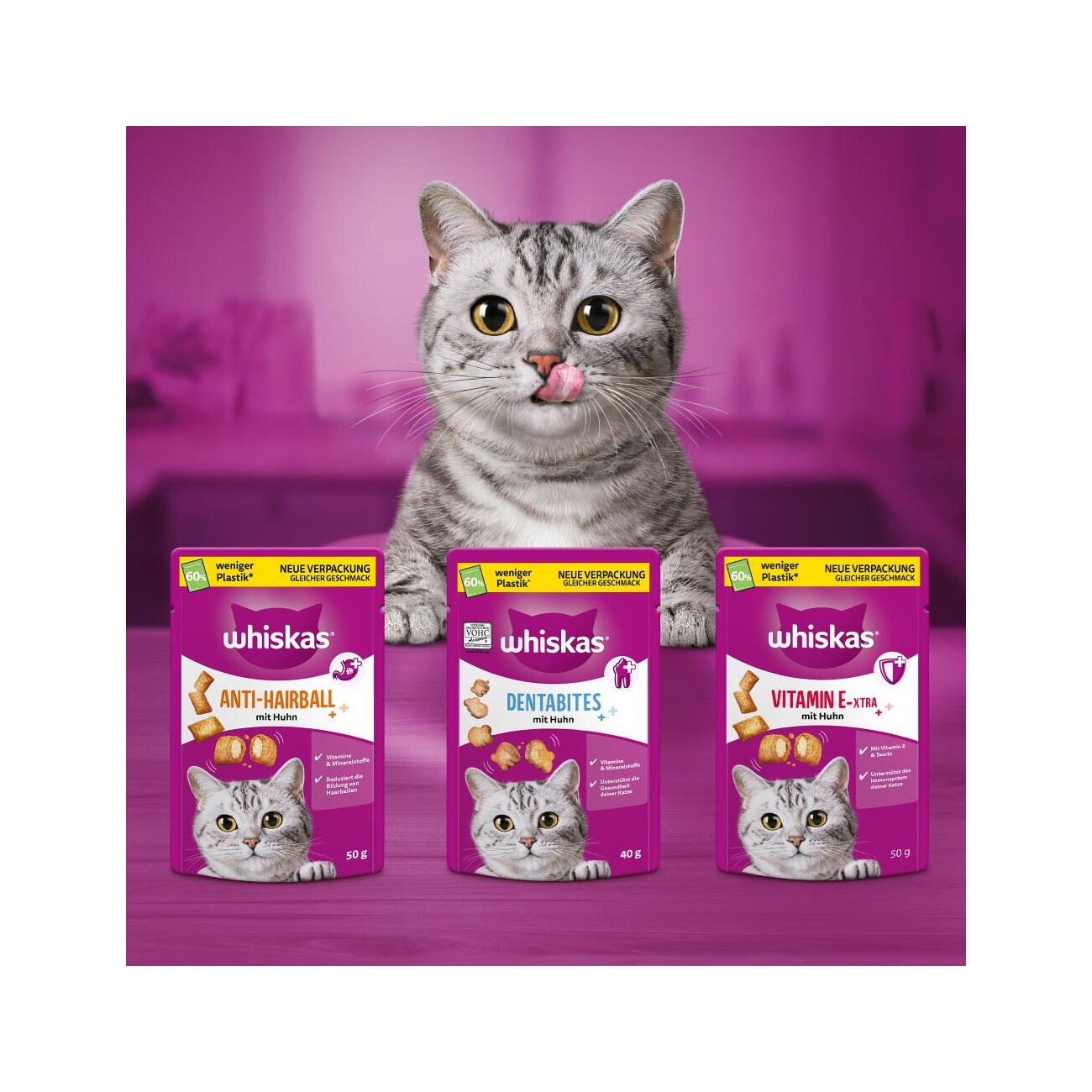 Whiskas Snacks, Dentabites, Huhn 6x40 g