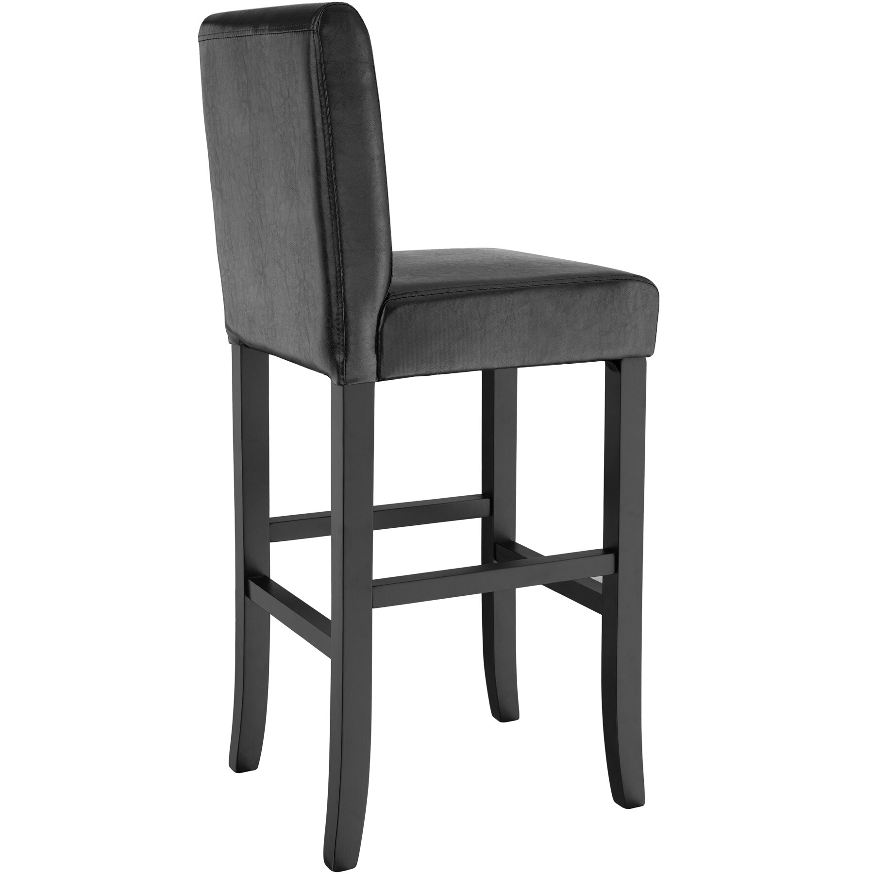 tectake® 4er Set Barhocker, gepolstert mit Rückenlehne, Stuhlbeine aus Massivholz, Sitzhöhe 76 cm