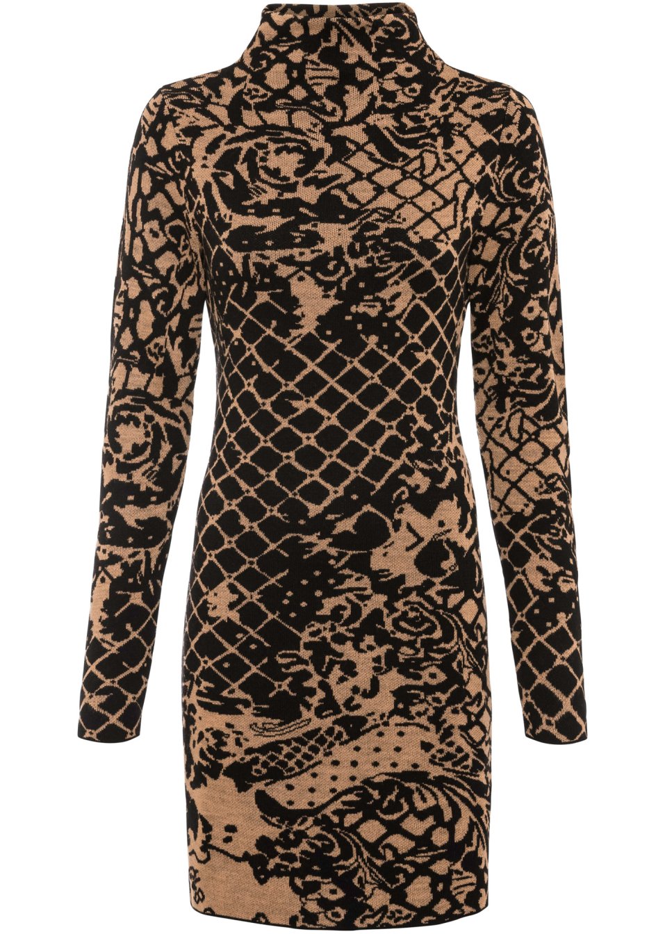 Robe en maille à col montant