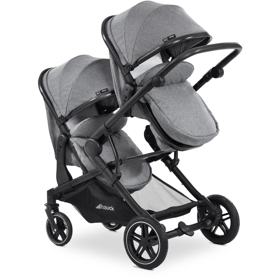 hauck Geschwisterwagen Atlantic Twin Melange Grey