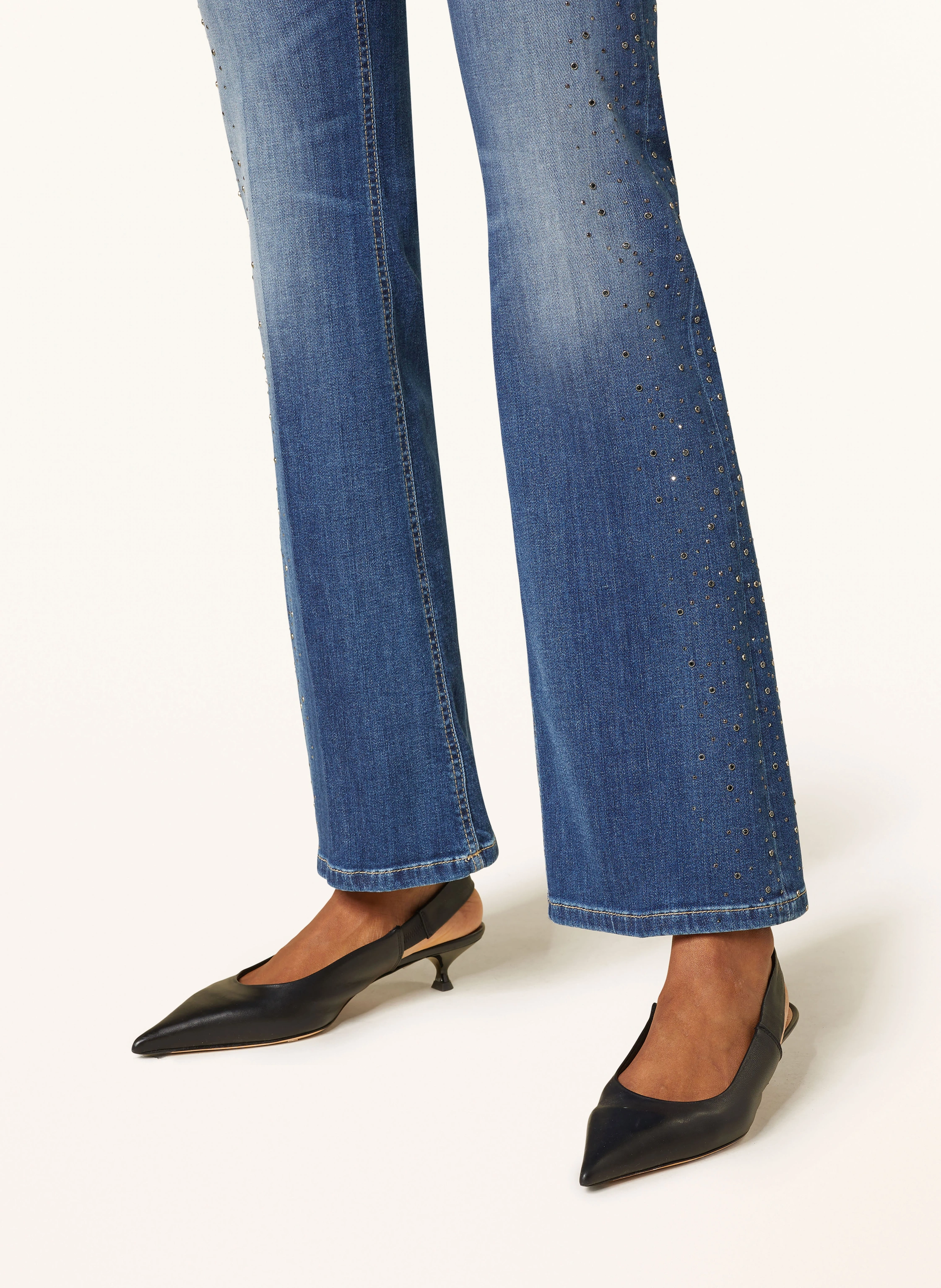 CAMBIO Flared Jeans PARIS mit Schmucksteinen