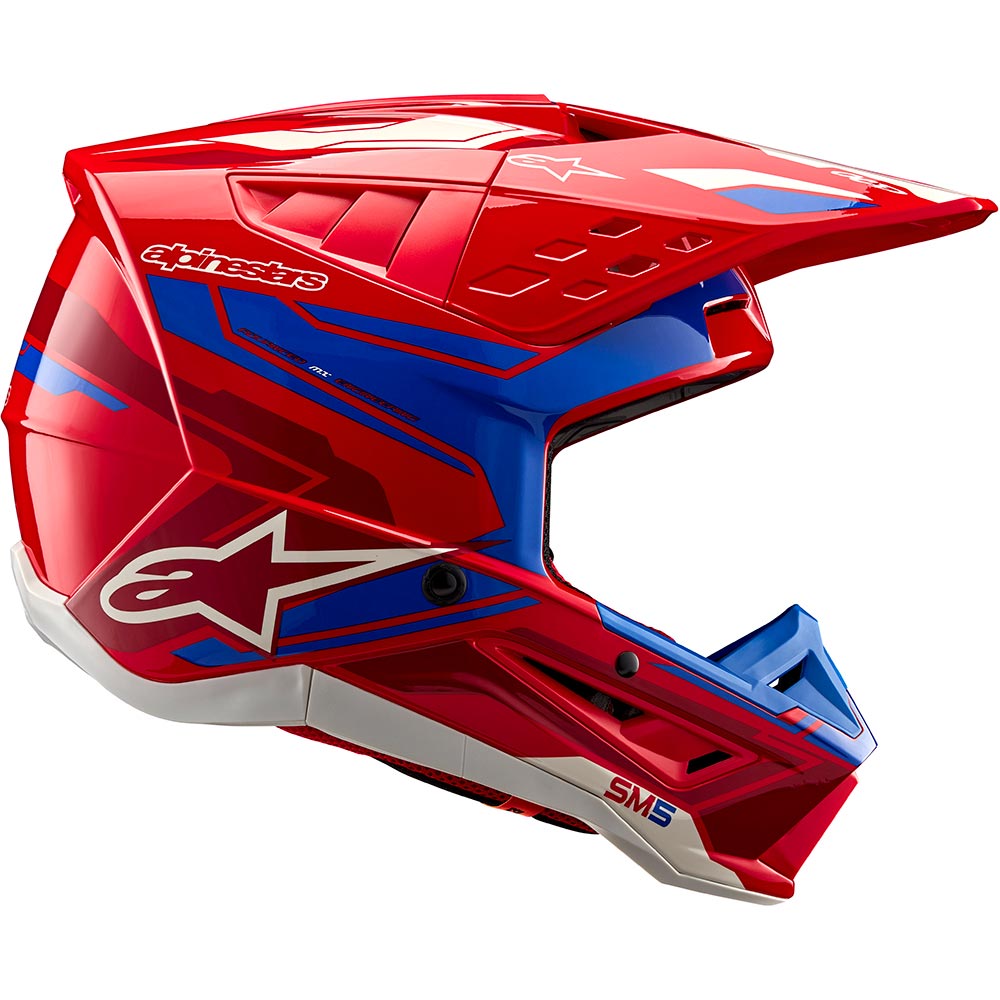 Alpinestars - Casque S-M5 Action 2 Rouge / Bleu / Brillant