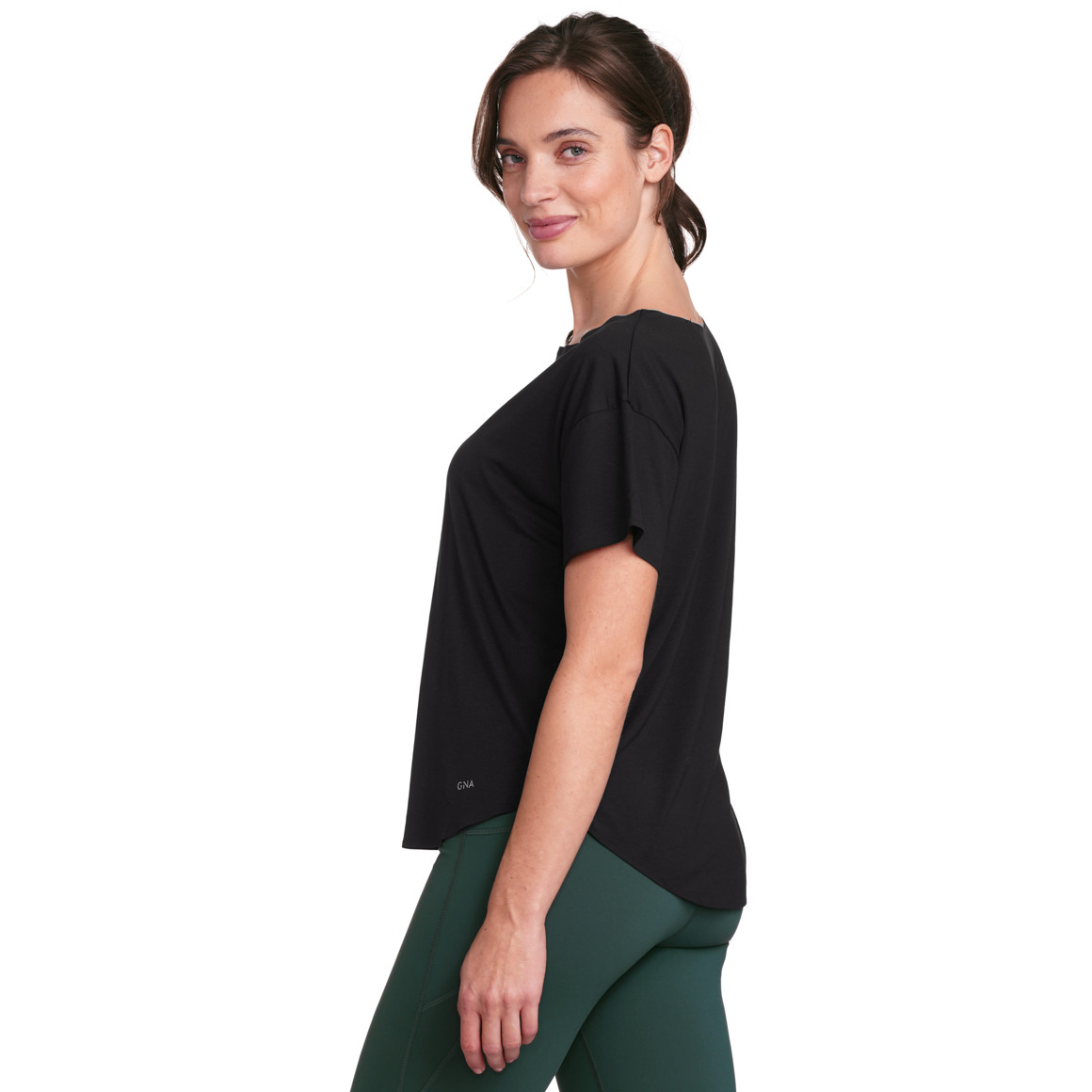 Gina Sports Damen Sport T-Shirt unifarben schwarz