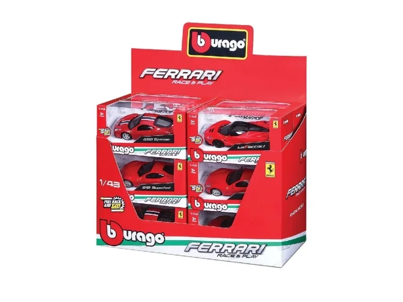 Bburago 1:43 Ferrari Race&Play Motorized Asst.