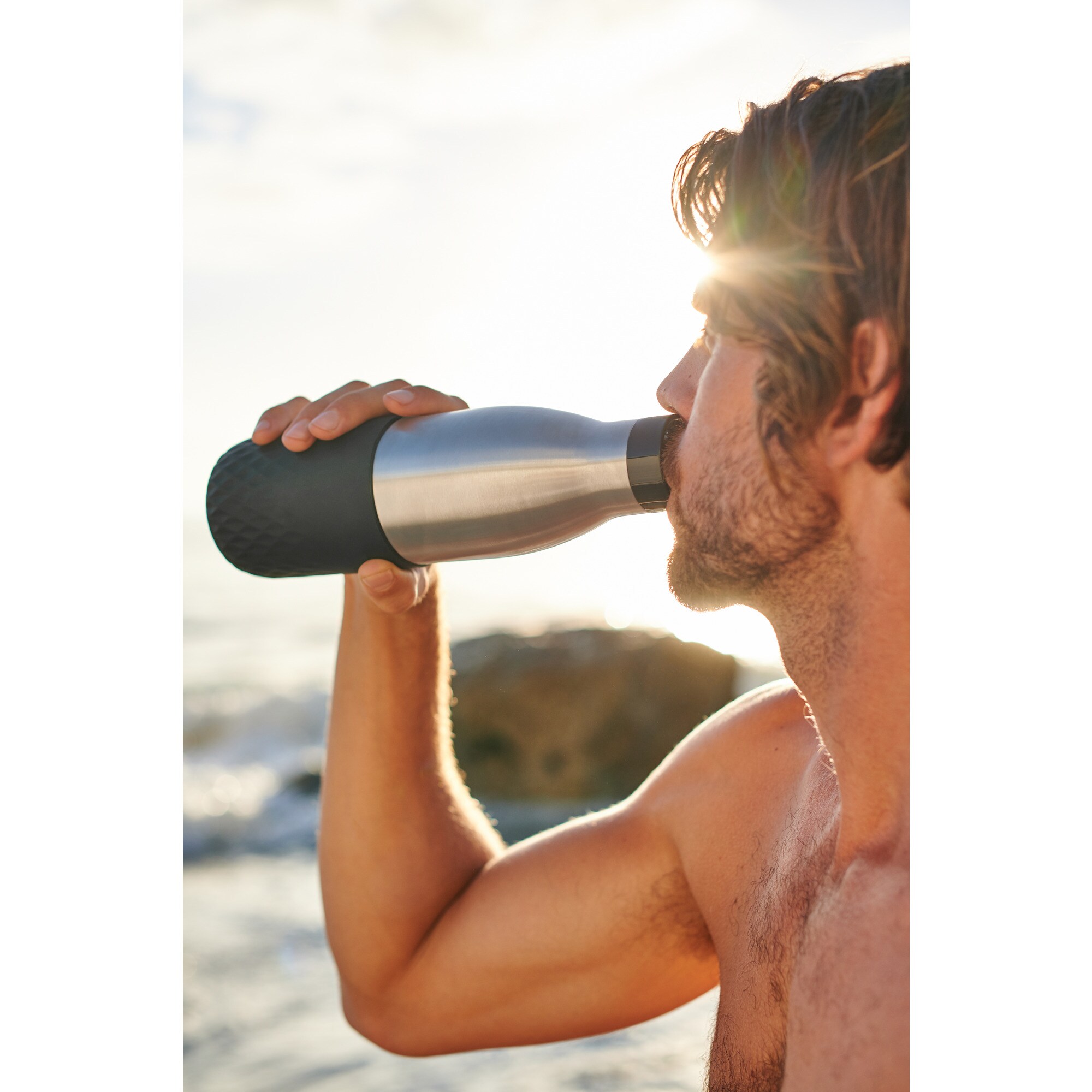 Emsa Thermosflasche BLUDROP Sleeve Isoliertrinkflasche 0,7 Liter